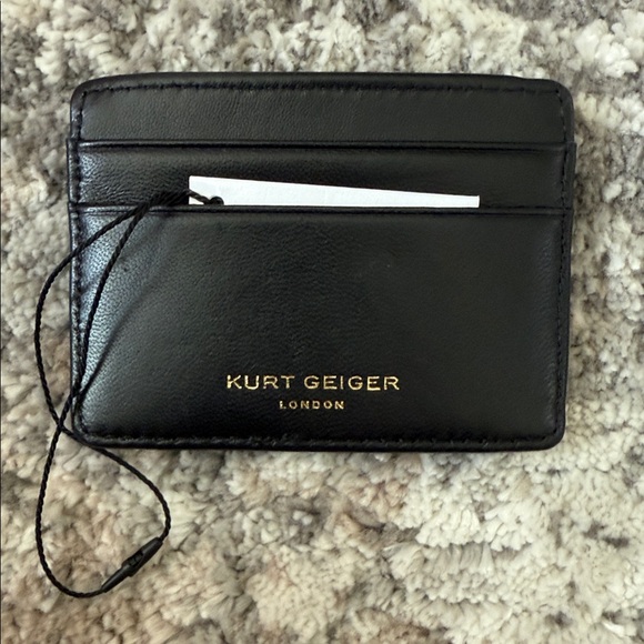 Black Quilted Card Holder with Gold Accent Kurt Geiger - Picture 2 of 2